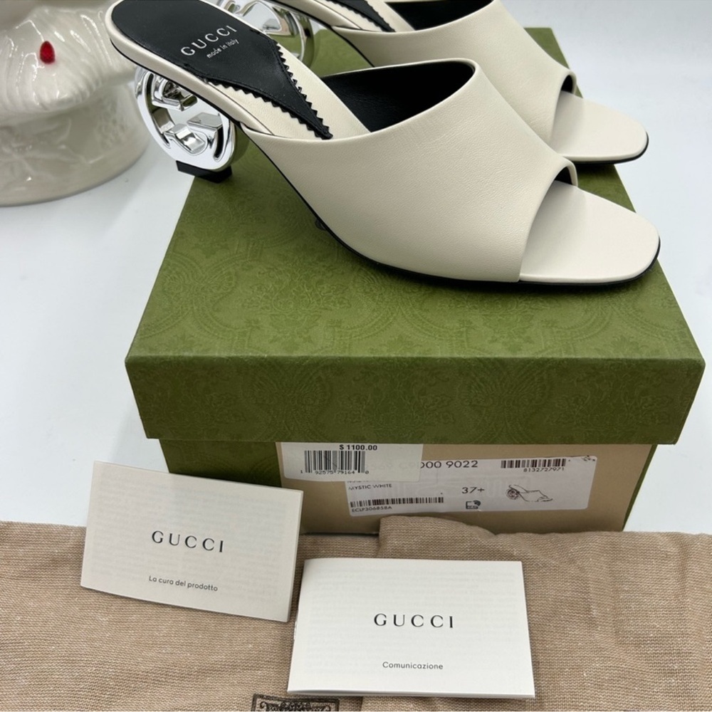 Women’s Gucci interlocking G leather sandal size 37.5 made in Italy - Picture 3 of 10